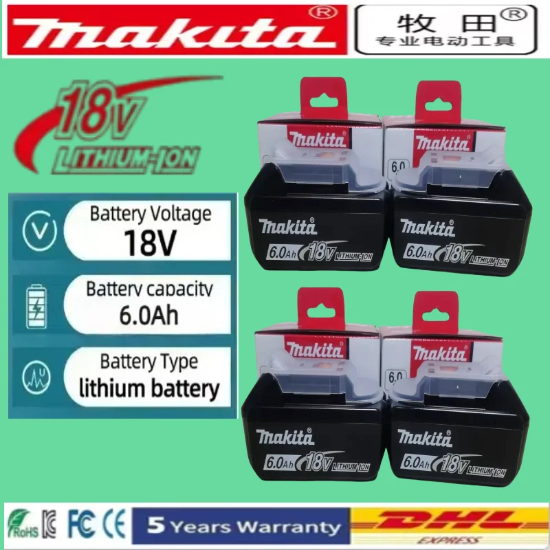 

NEW100% Original Makita 18V 5.0Ah Rechargeable Battery Makita BL1830 BL1830B BL1840 BL1840B BL1850 BL1850B Power Tools Battery