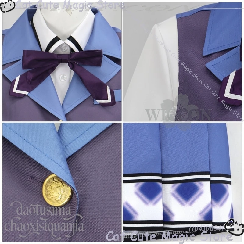 Шион Янги Косплей Galgame Sweet Girlfriend 2 отличаマカノ2 Японская школьная форма JK Y2K Kawai Синий жилет Мини-платье Navidad Carnaval