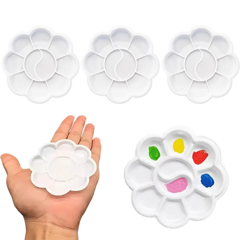 

5~30pcs Mini Flower-Shaped Plastic Palette Color Palette Plum Blossom Color Palette Painting Acrylic Ainting Teaching Tools TMZ