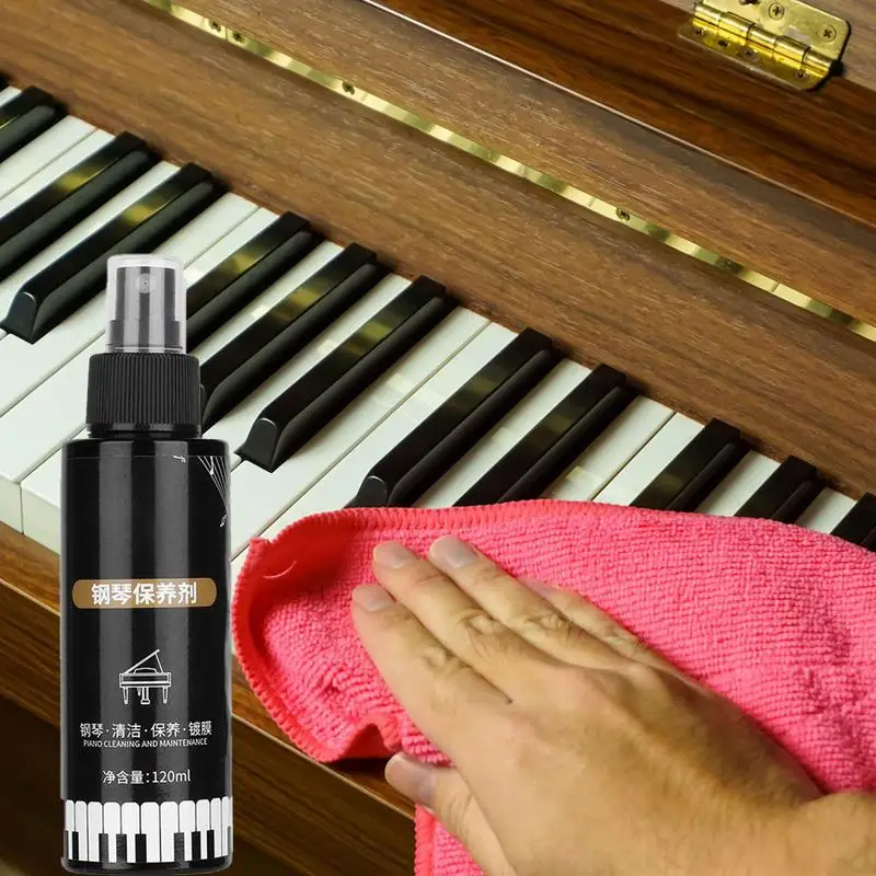 120ml Piano Cleaner Spray Musical Instrument Brightening Wax Guitar Panel Cleaning Agent Instrument Polishing Care Oil Cleaner