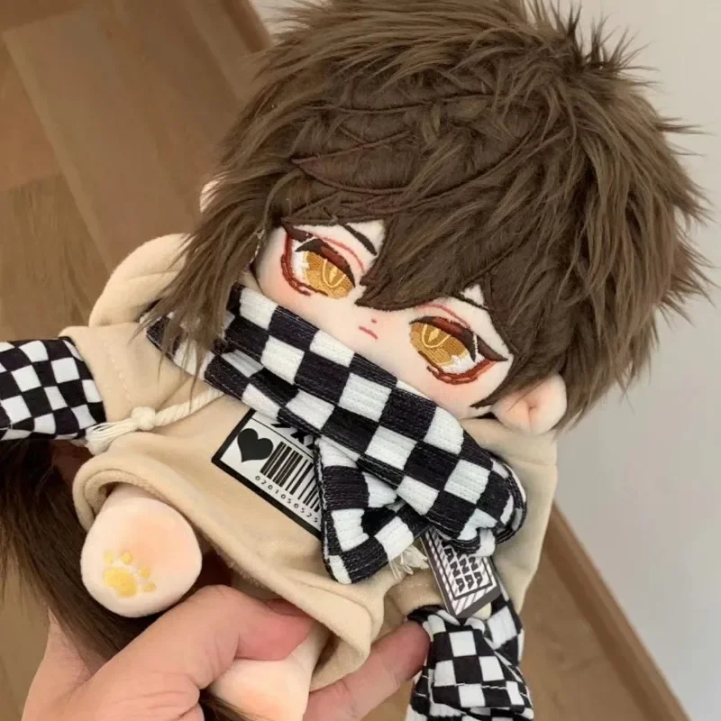 

20CM Game Anime Genshin Impact Zhongli Cosplay Cute Handsome Soft Plush Stuffed Doll Dress Up Clothes Outfit Toy Plushie Gift