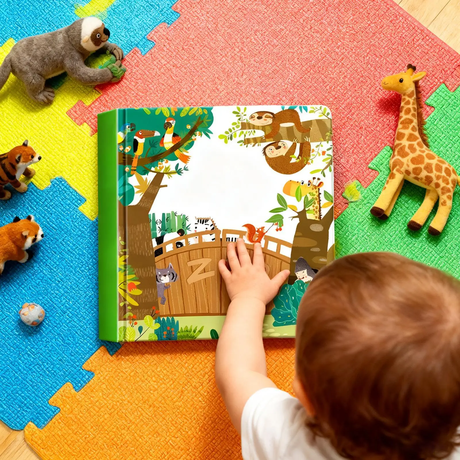 Preschool Learning Books 3D Educational Storybook Animal Theme Hardcover Interactive Board Books For Reading Speech Kids Boy