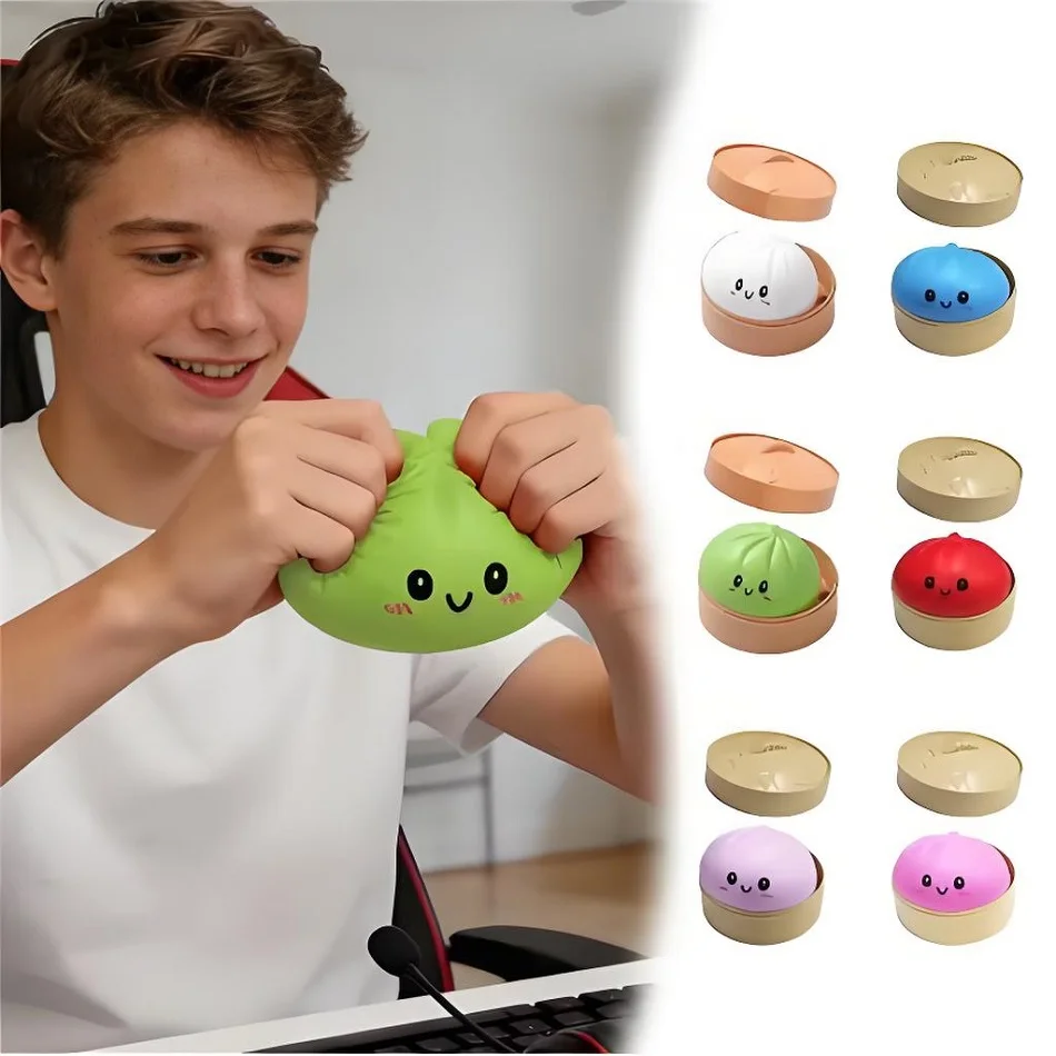 

Мультяшные разноцветные игрушки-антистресс в виде пельменей, сенсорные сжимаемые игрушки-сквиши с медленным восстановлением формы, имитация еды, игрушки для снятия стресса, подарки