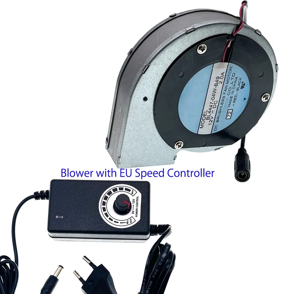 For BL4447-04W-B49  11028 12V 2A 11CM DC Blower 110V 220V AC Powered Fan with Variable Speed Controller for DIY Cooling