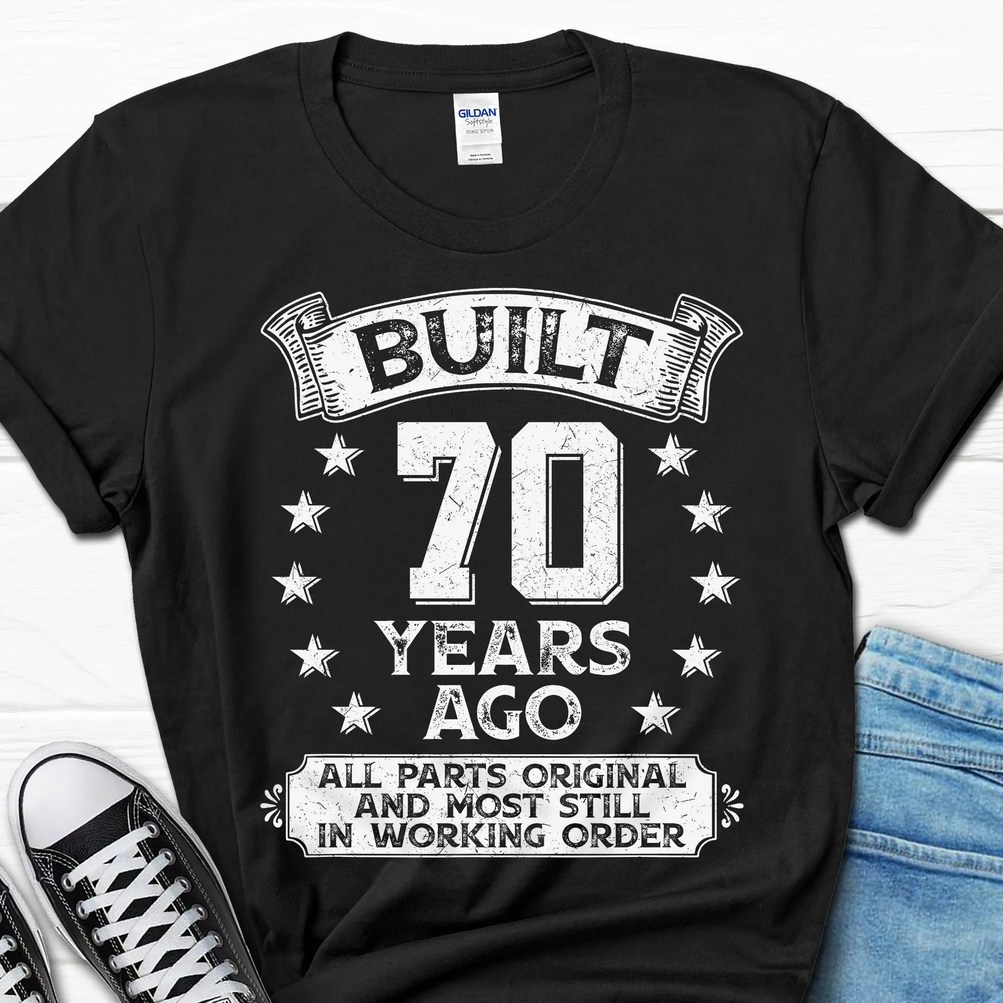 

Built 70 Years Ago T Shirt 70th Birthday Vintage 1954 For Men Retro Men's Born In