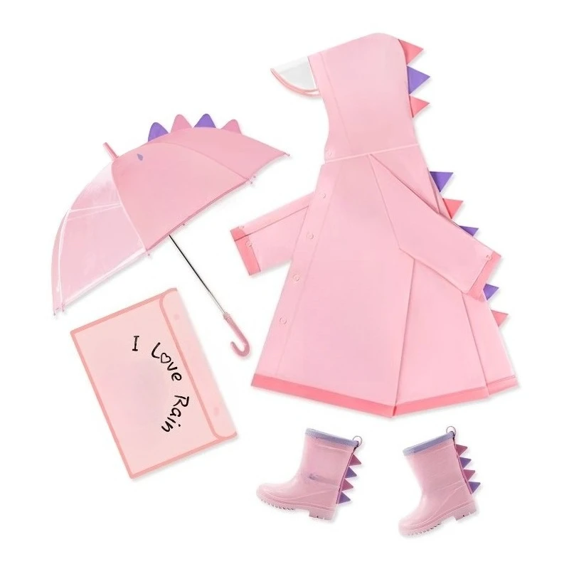

Children's raincoat set new full body waterproof schoolbag position poncho