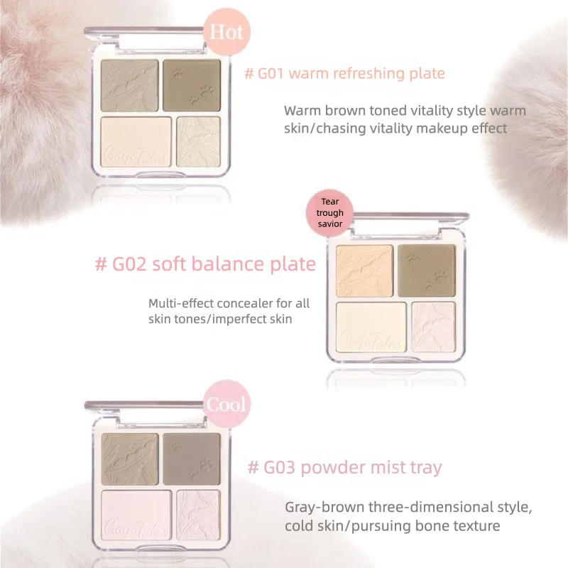 ゴーゴーダンス 四色コンターマットサイドノーズシャドウ オールインワンパレット フェイスブライトニング ポータブル 手頃な価格 学生 女性向け
