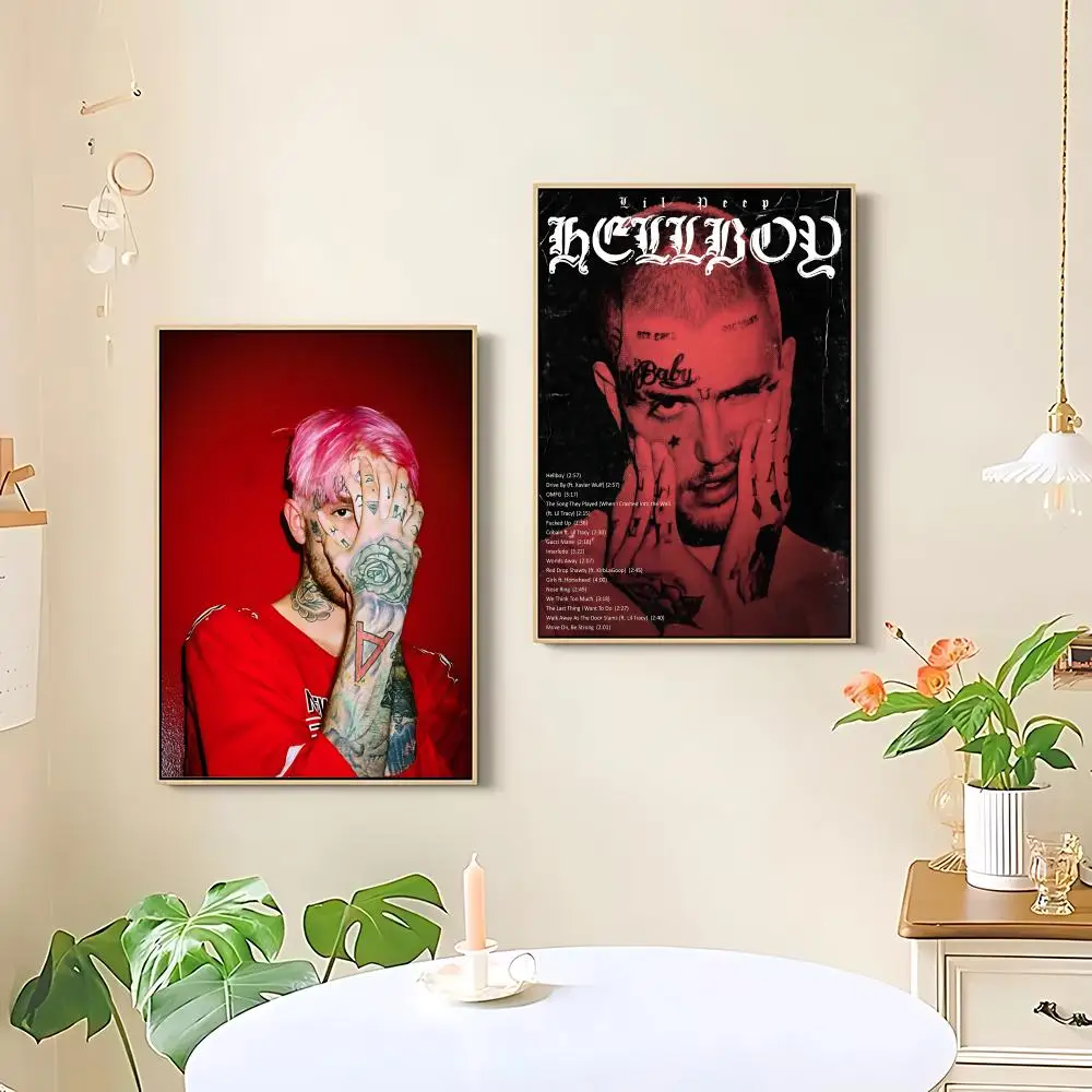 rapper LIL peep Poster HD art sticky wall waterproof home living room bedroom bar aesthetic decoration