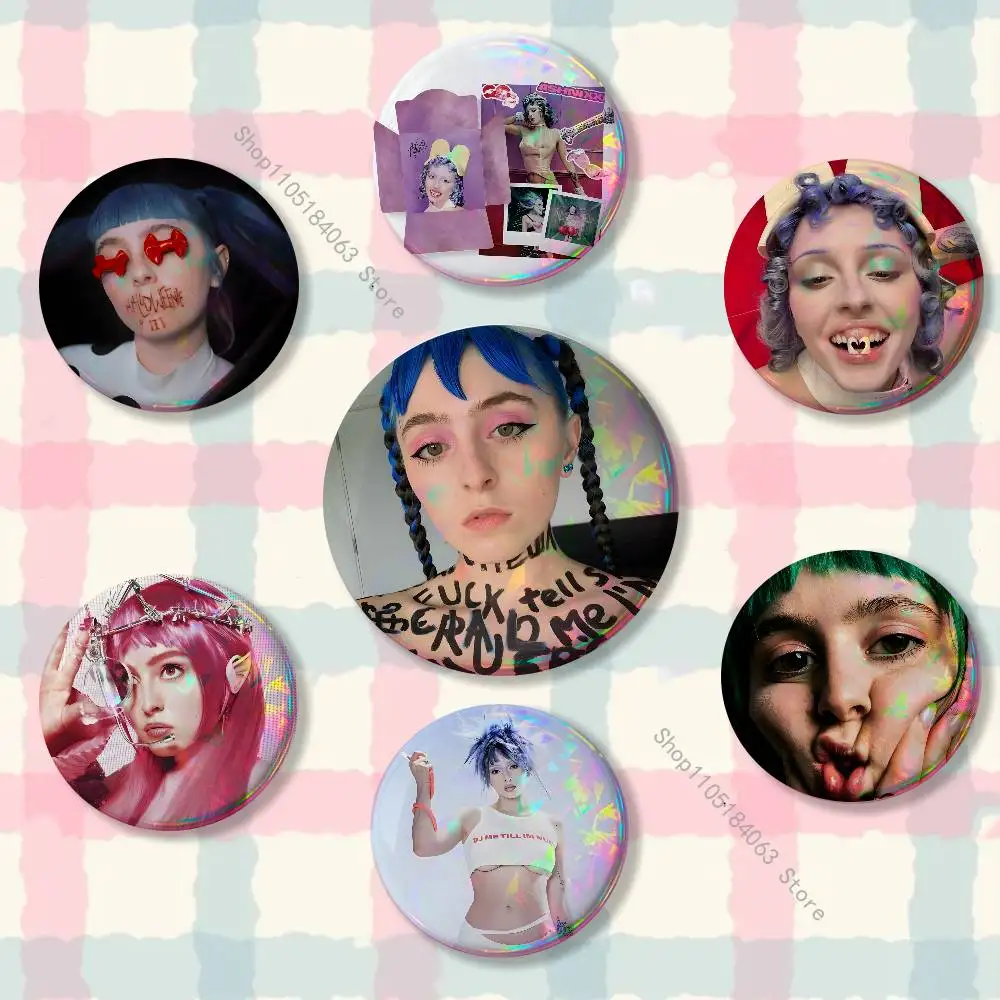 

A-Ashnikko S-Smoochies Badges Button Round Creative Pin Brooch Badge Bag Decor Fans Collect Friends Gifts