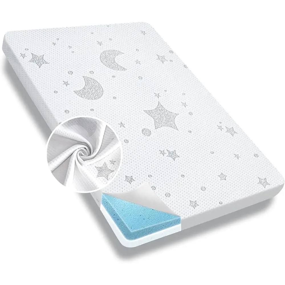 

Двусторонний дышащий матрас-топпер 38x26 с съемным чехлом и высокой упругостью для детской кроватки-манежа