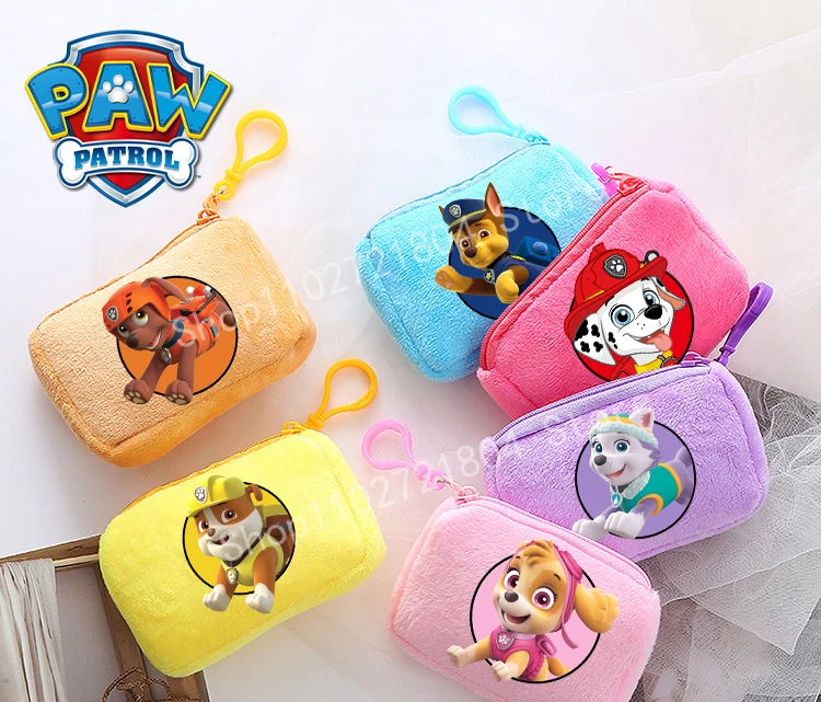 Paw Patrol Coin Purse Cute Cartoon Printed Wallet Kawaii Children's Plush Anime Christmas Party Certificate Storage Gift for Kid