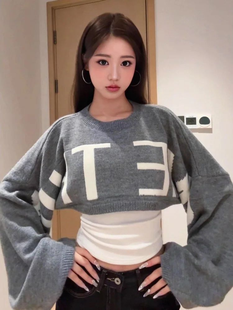 

American Sle Versatile ort Knitted Sweater Women's Design Spring 2026 Early New Long Sve Loose Overhead Knitted Top