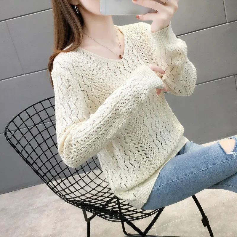 Autunno inverno Cashmere maglione donna tenere in caldo pullover con scollo a v maglioni lavorati a maglia moda coreano manica lunga top abbigliamento L283