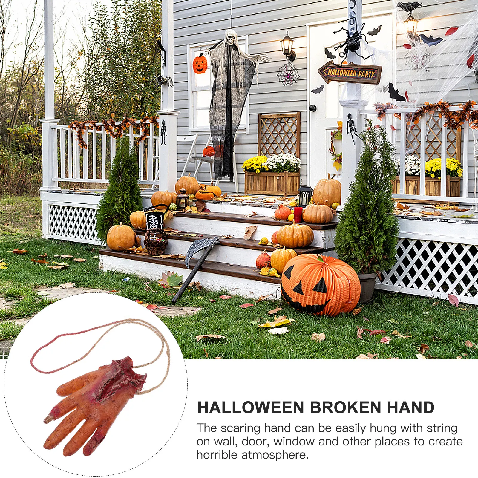 Menselijk lichaam blijft hanger plastic angstaanjagende hand voor Halloween Party spookhuis decoraties griezelige gebroken hand nep ledematen