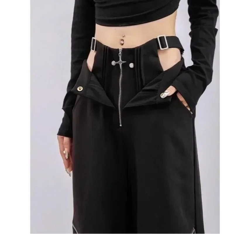 

Y2k Gothic Oversized Vintage Baddies Streetwear Trousers Coquette Harajuku Techwear Deeptown Black Cargo Pants for Women Gyaru