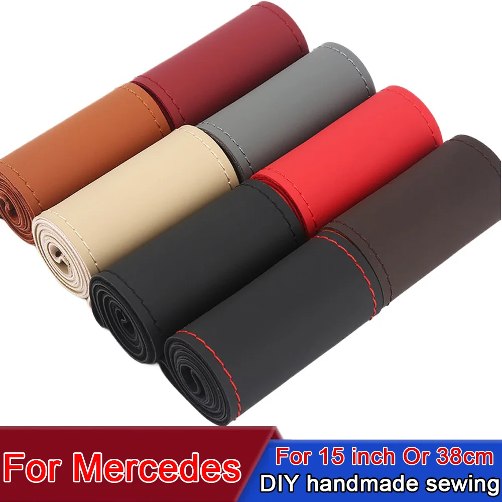 

New Car Steering Wheel Cover Braid Needles and Thread DIY Protective Cover For Mercedes Benz AMG A B C E S Class W204 W205 W212