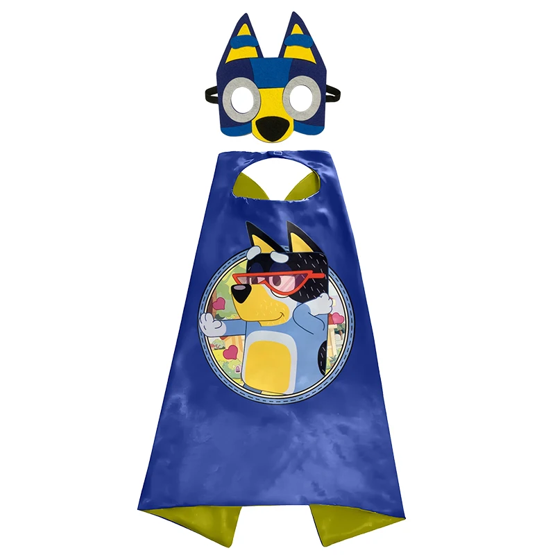 Bluey And Bingo Mask Cloak Toy Set Kids Halloween Birthday Party Anime Figure Cosplay Capes Decoration Toys Gift