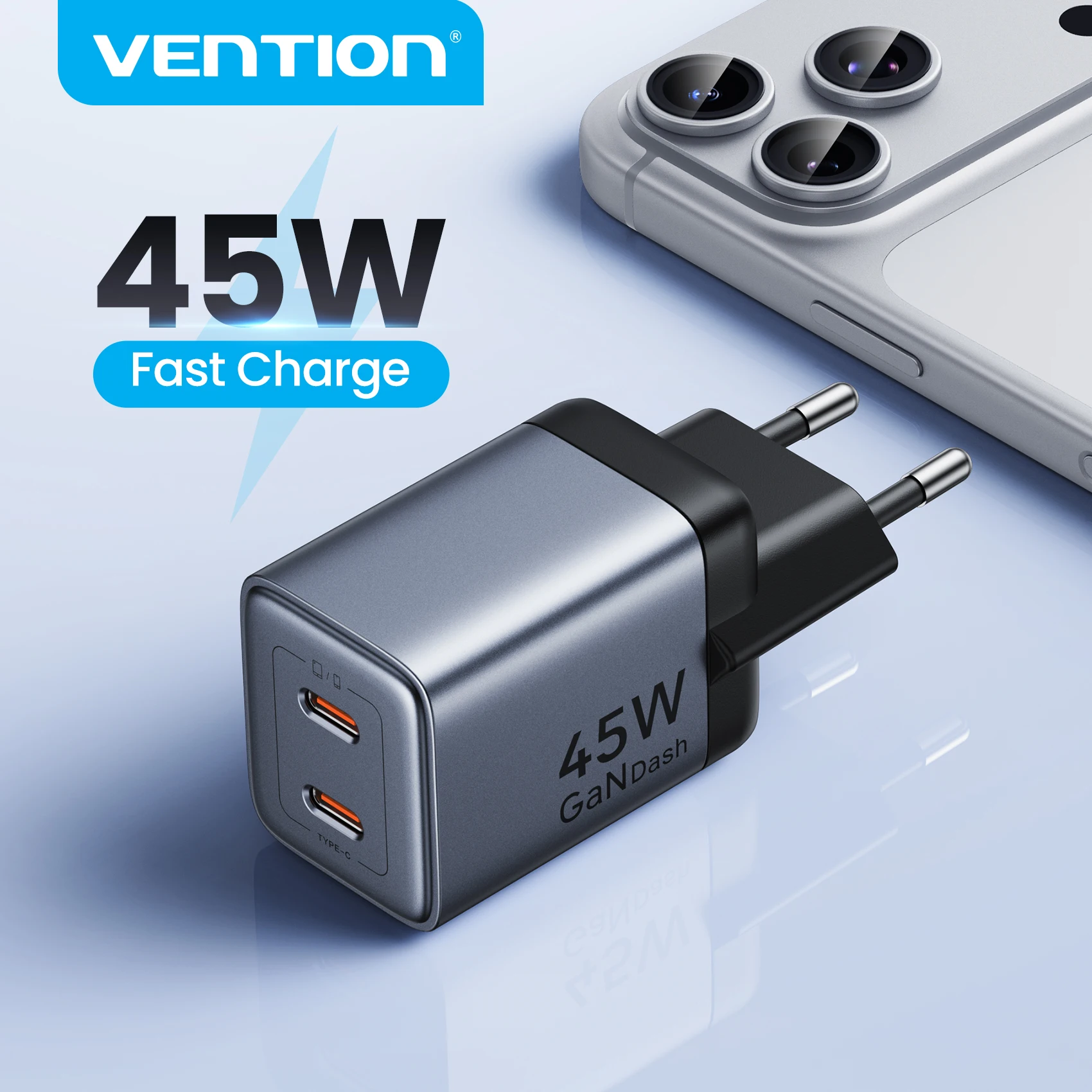 Vention 45W Fast Charger Type C USB C GaN Charger For iPhone