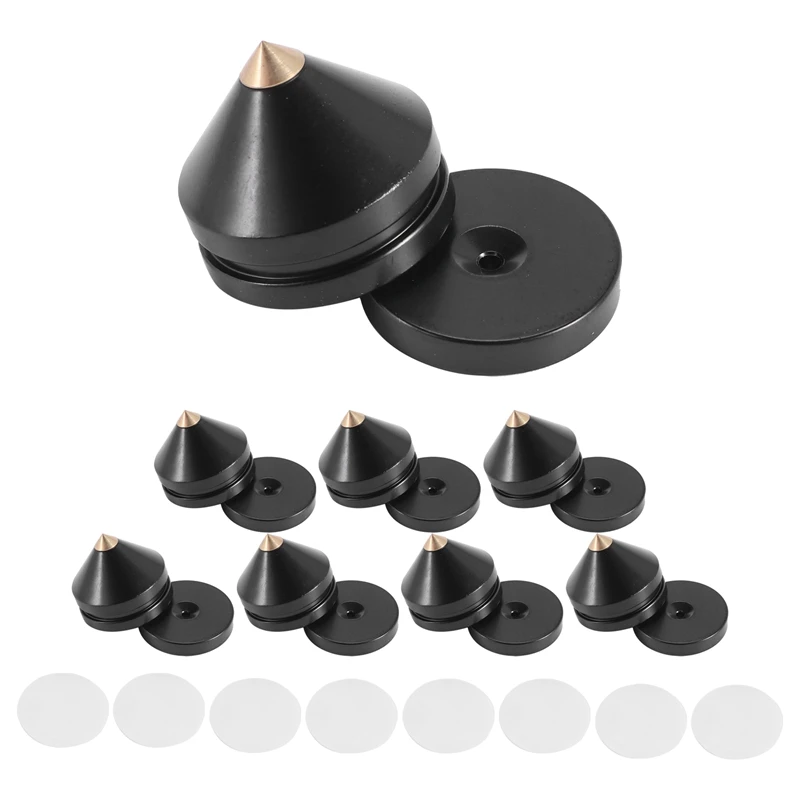 8Sets Speaker Stand Feet Foot Pad Aluminium Alloy Metal (NOT Natural Wood ) Spikes Cone Floor Foot Nail M23X20