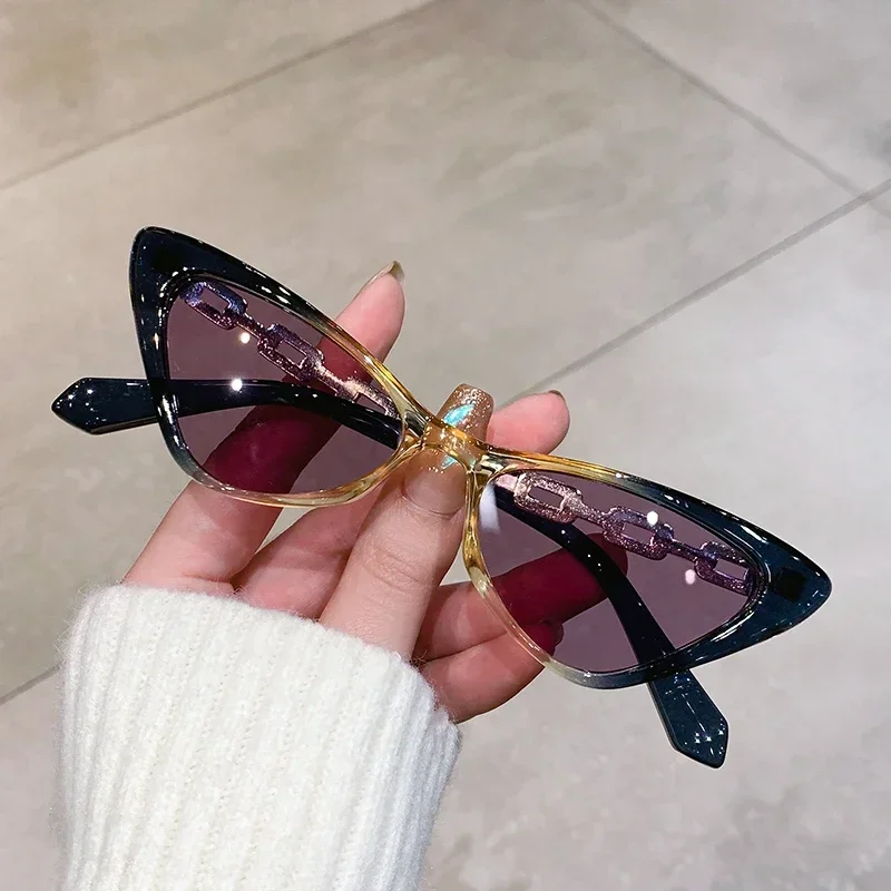 Nowe okulary przeciwsłoneczne Cat Eye Kobieta Modne kolorowe modne okulary Luksusowa marka Projektant Popularne okulary przeciwsłoneczne Odcienie UV400 dla pań