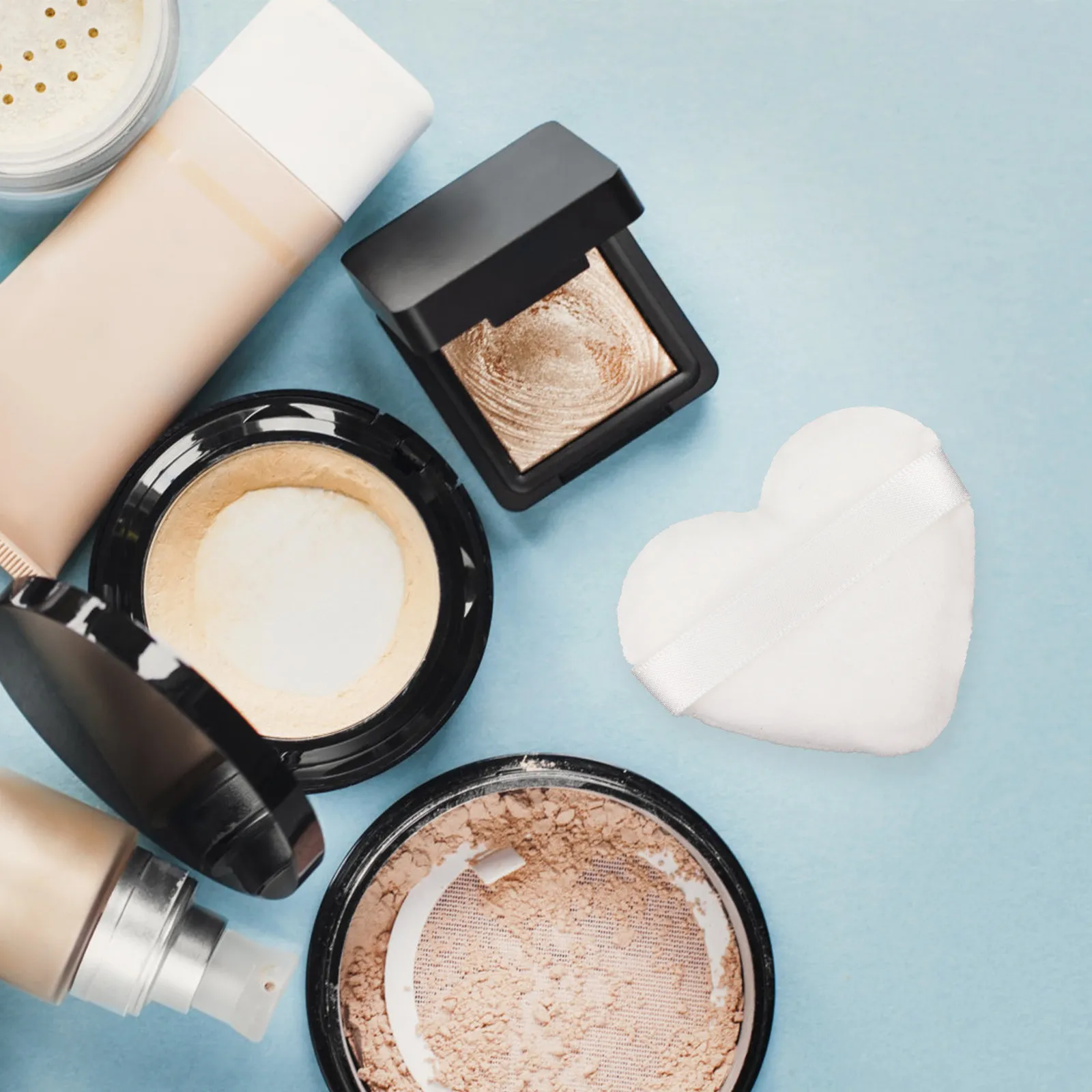 8Pcs Powder Heart Shape Makeup Puff Foundation Loose Powder Puff Compact Travel Tool Makeup Tool