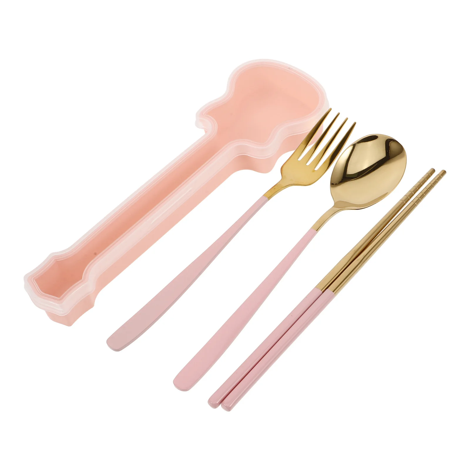 

1Set Stainless Steel Utensil Set Spoon Fork Chopsticks Portable Reusable Travel Cutlery Lunch Box Utensils Set Camping