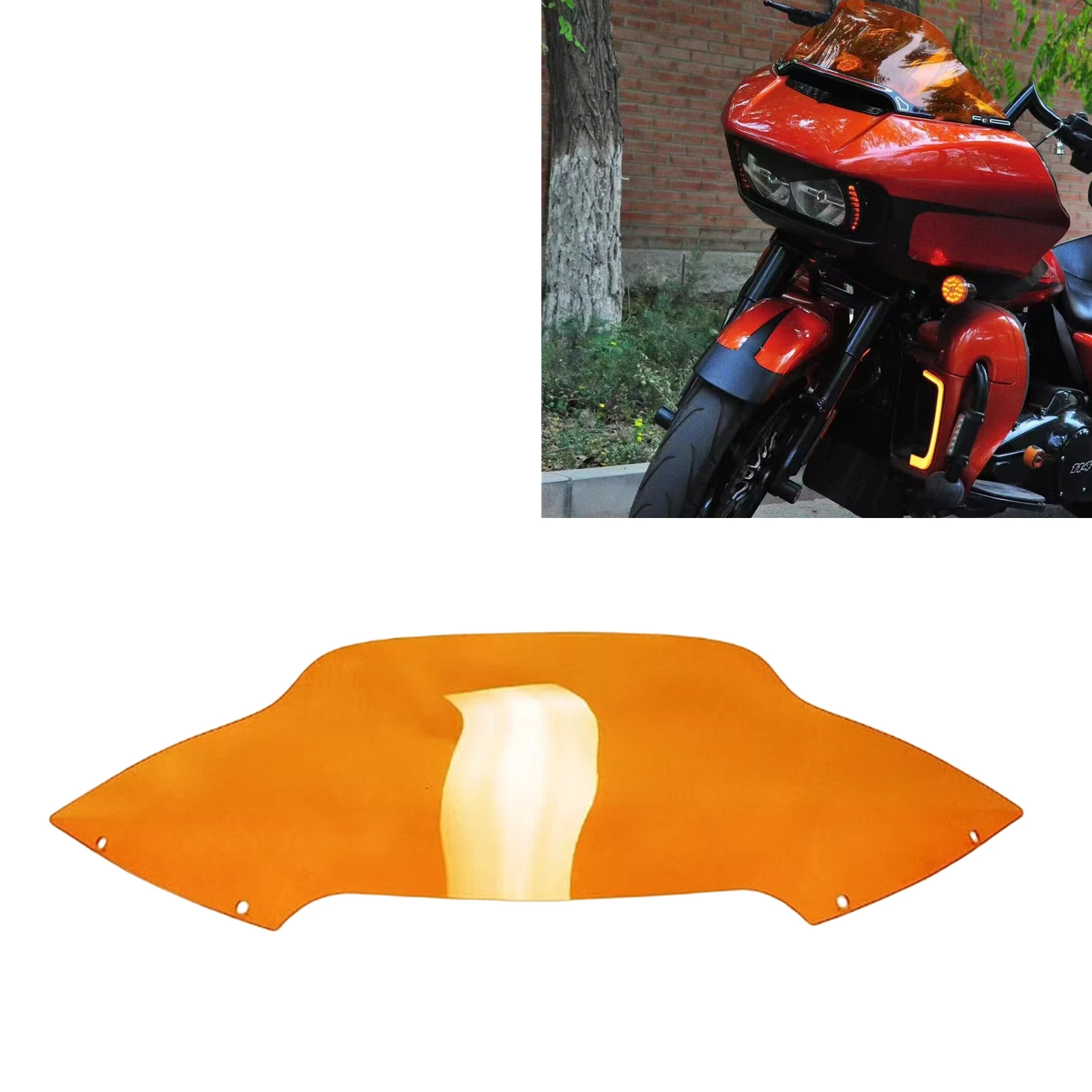 Motorcycle 7 inch Front Windshield Wind Splitter Windscreen Deflector Cover Plate For Harley Davidson Road Glide FLTRX 2015-2023