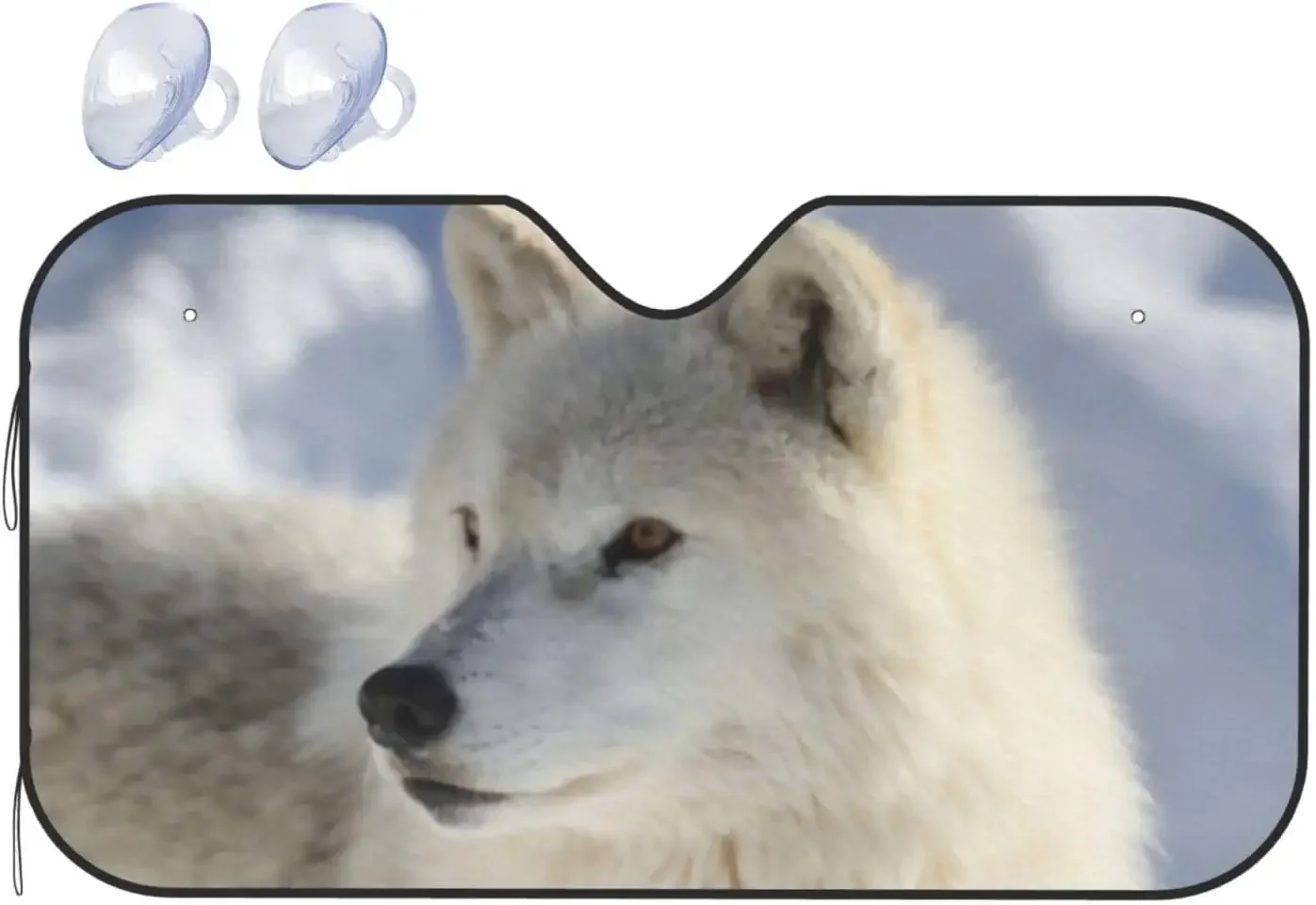 White Wolf Car Sun Shade Windshield Sun Visor for Car Sunshade for Trucks SUV Sunshades Protector Keeps Vehicle Cool Small