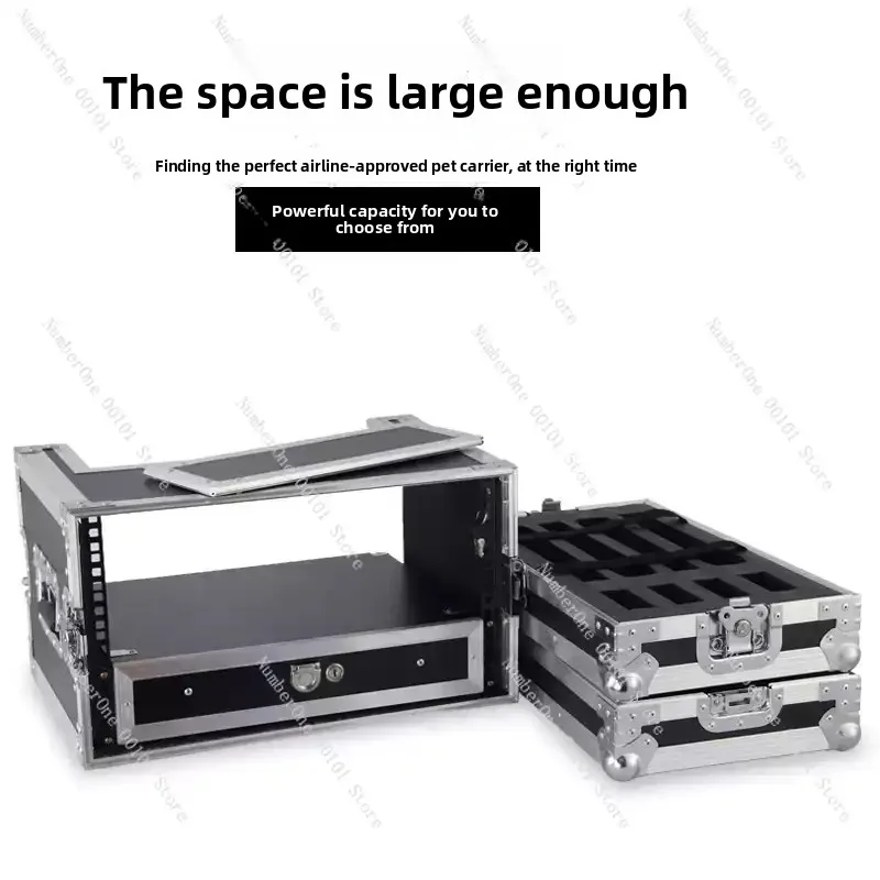 Microphone Flight Case Rack 2U 3U 4U 5U 6U Aluminum Case for Wireless Receiver Microphone Drawer Rack Case