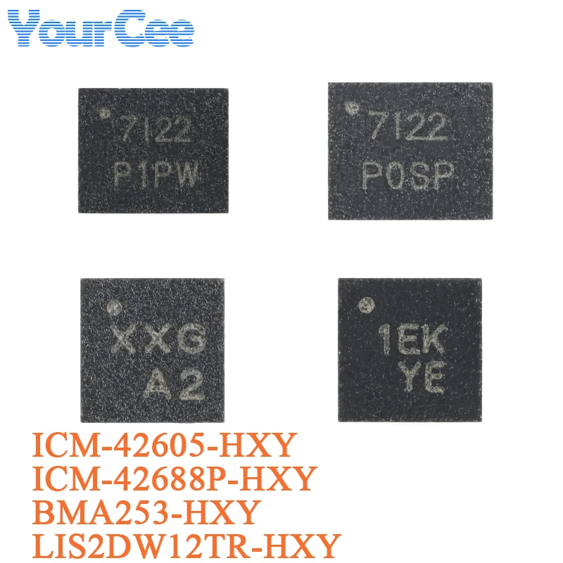 5PCS/1PC ICM-42688P-HXY BMA253-HXY LIS2DW12TR-HXY ICM-42605-HXY 3 Axis Accelerometer Sensor Chip 3Axis Gyroscope