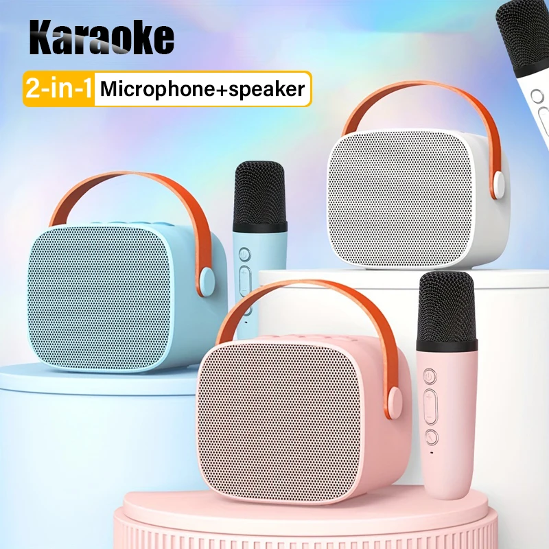 2 in 1 Karaoke Microphone Speaker Wireless Bluetooth-Compatible Adapter HIFI Stereo Surround Sound KTV Singing Machine Amplifier