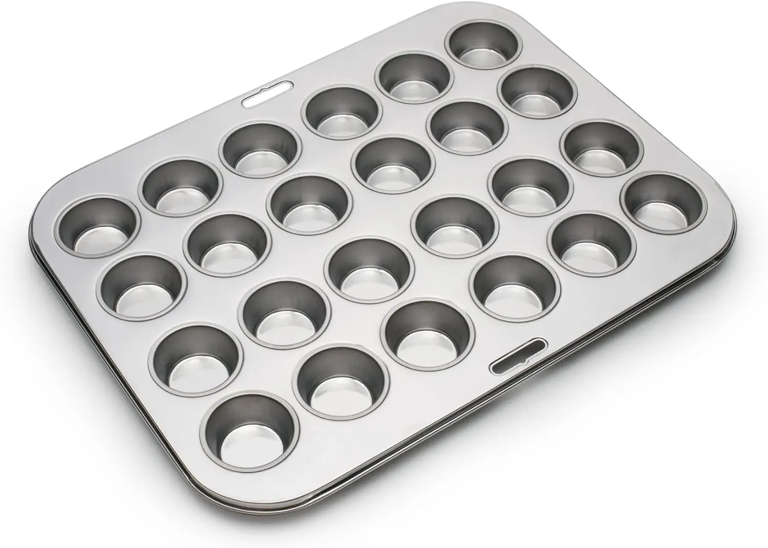 Mini panela para muffins de 24 xícaras, bandeja de cozimento de aço inoxidável, 10,5 x 13,75 polegadas para fácil cozimento