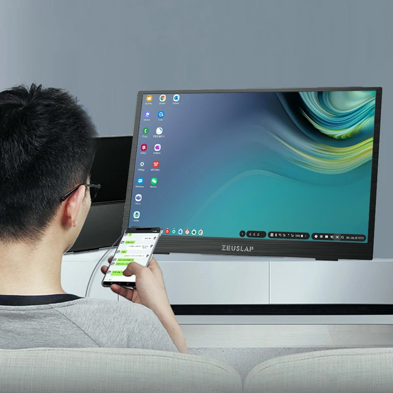 15.6inch Remote Control 1080P FHD 4K UHD IPS Screen Portable Monitor HDMI-Compatible Type C Screen for PS4 SWITCH Macbook Pro