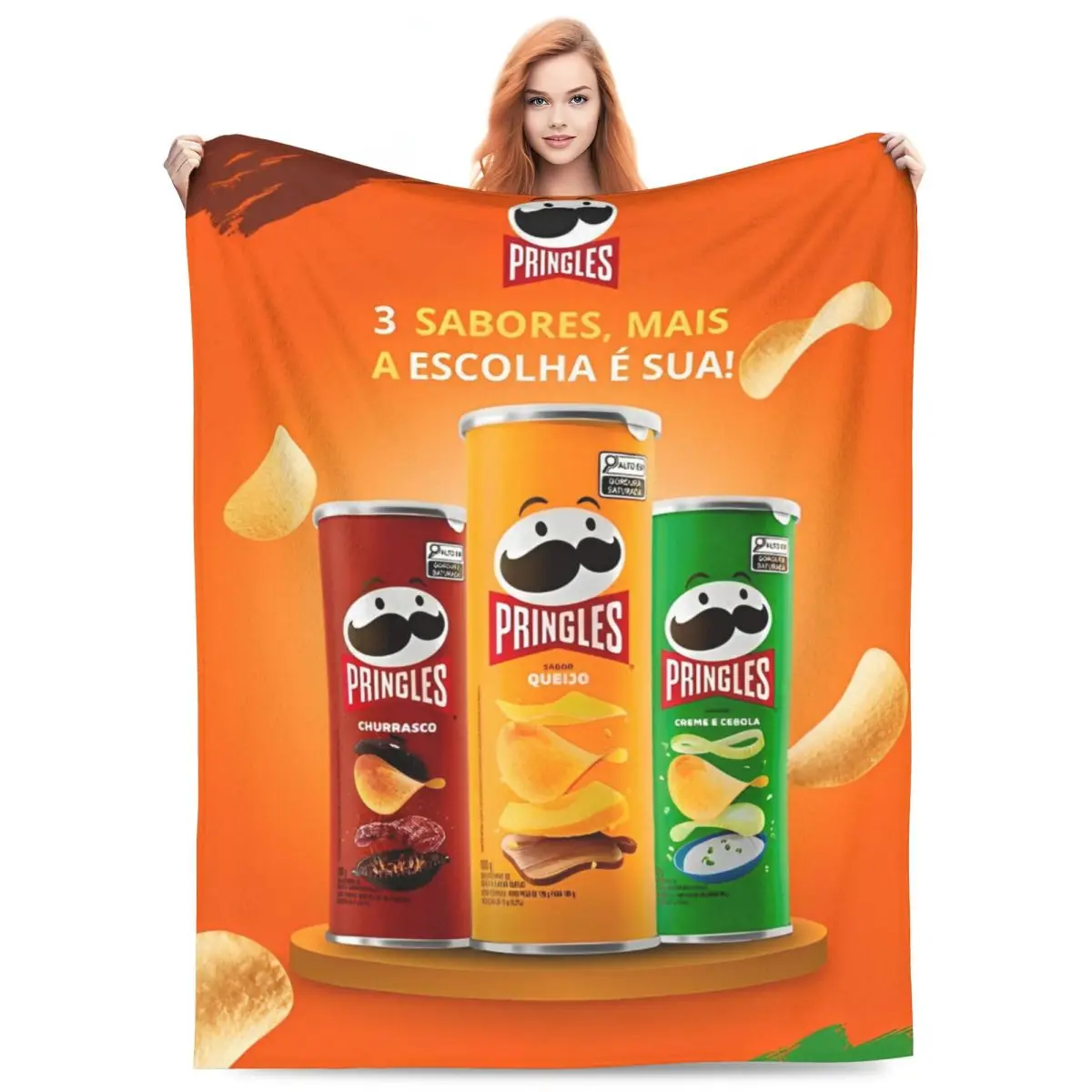 Pringles Chips Mantas Patate Snack Franela Vintage Manta cálida para el hogar Otoño/Invierno