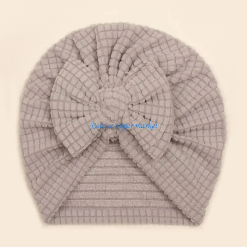 090B Girls Bonnet Turban Hat Breathable Baby Headwear for 0-24M Newborns, Infant Girls Bonnet Lovely Bowknot Beanie Caps