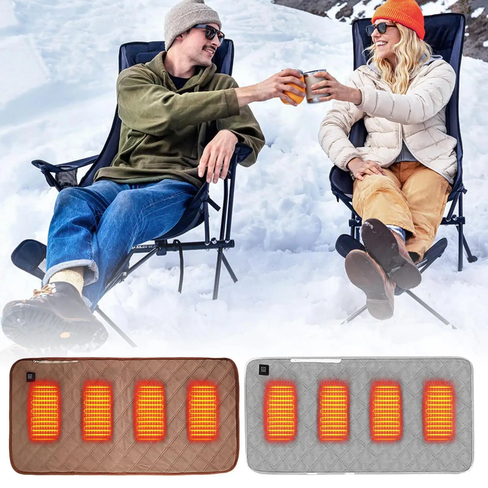 

USB Heated Stadium Seat Cushion, 3-Temperature Portable Chair Pad, Indoor Outdoor Winter Sports Events Hunting Camping Mat
