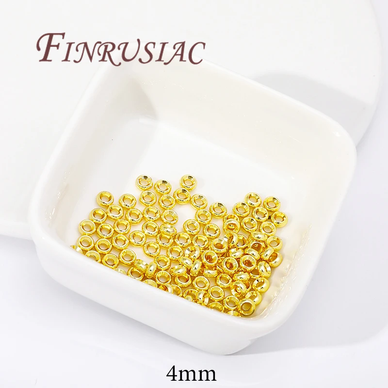 Spacer Beads for Bracelets, 18K Gold Plated Separators