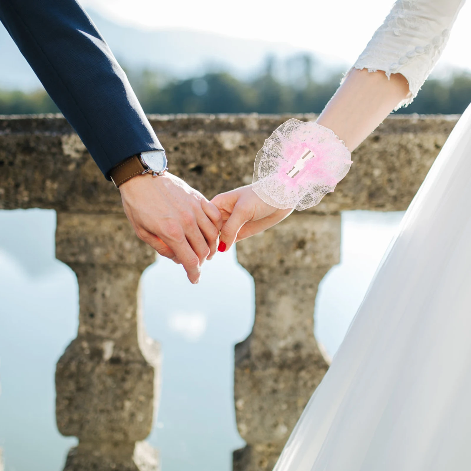 

10 Pcs Lace Wrist Rest Bridal Corsages Bridesmaid Dried Flower Beach Party Accessories Wreath Garland Artificial