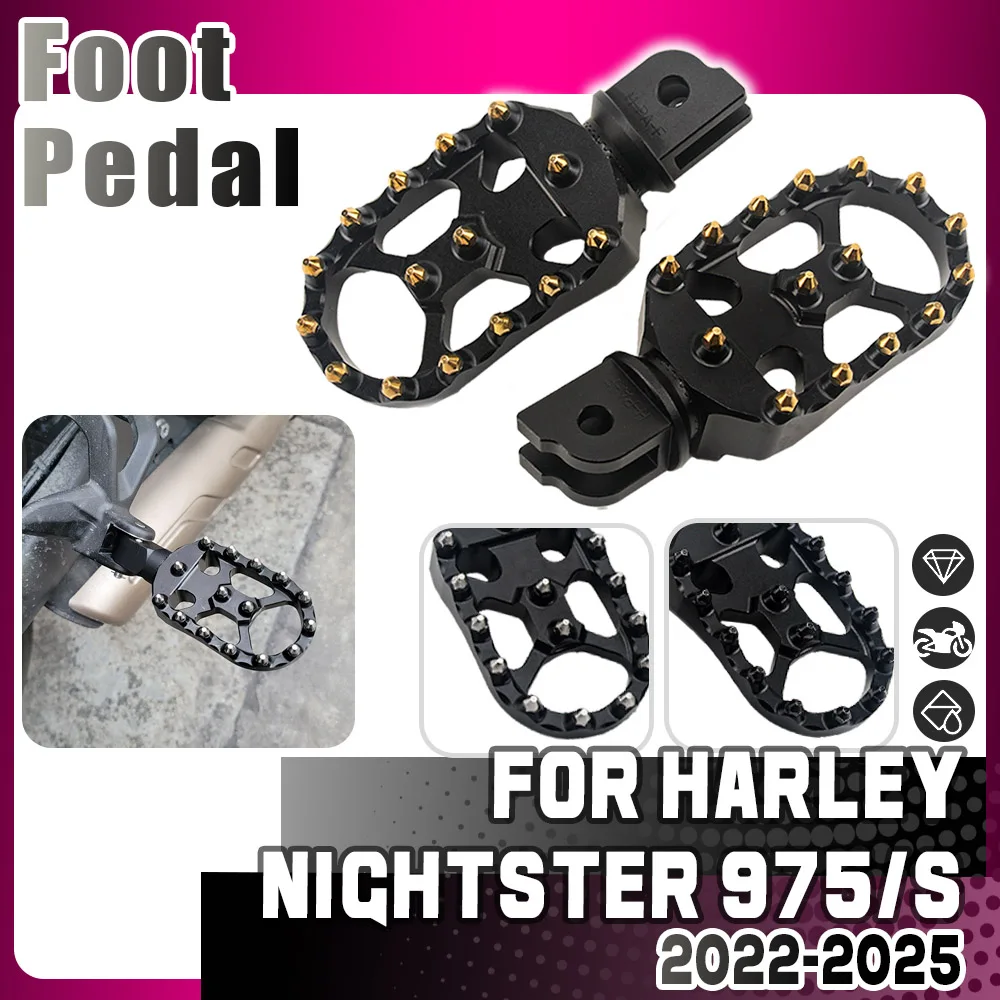 

1 пара подставок для ног мотоцикла, передняя подставка для ног, регулируемая вращающаяся подножка для Harley Nightster 975S 975 2022-2025