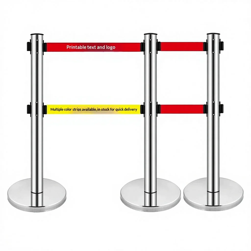 【Professional Use】Warning Belt Stainless Steel Telescopic Fence 3 Meters 5 Meters Double Isolation Belt Cordon Queuing Column Sa