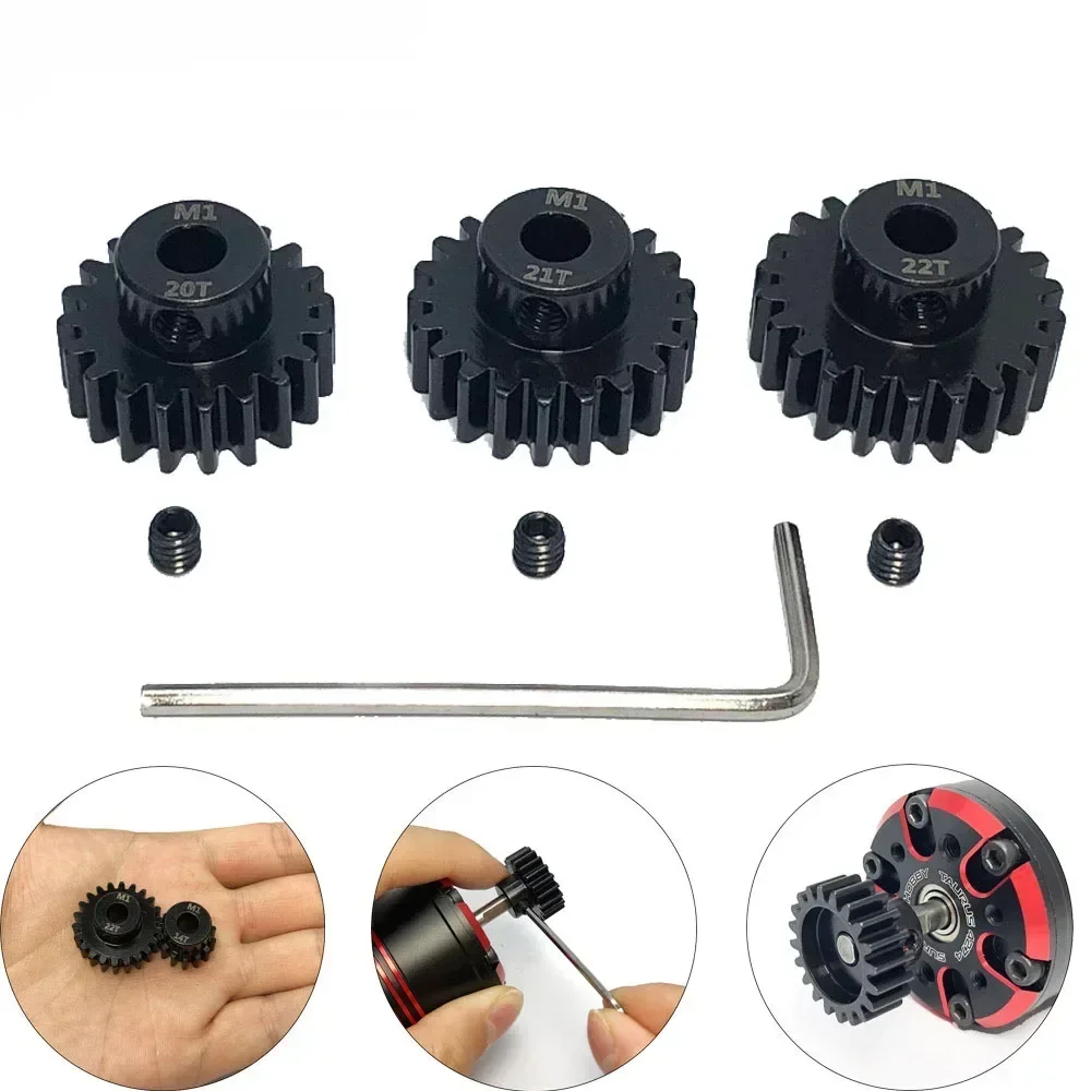 3Pcs M1 5mm 11T-13T/14T-16T/17T-19T/20T-22T/23T-25T/26T-28T/28T-30T Pinion Motor Gear for 1/8 1/5 RC Buggy Car Monster Truck