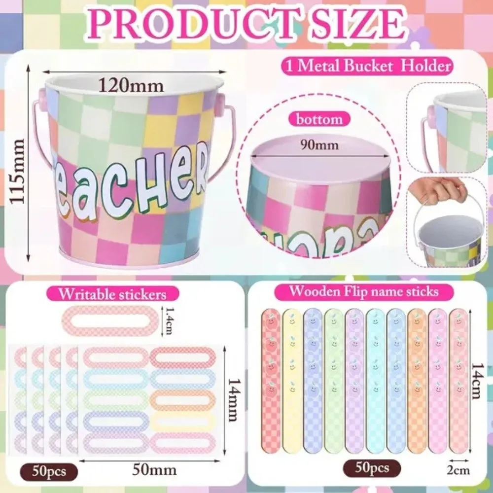 metal-storage-bucket-teacher-name-stick-set-reusable-random-draw-student-name-sticks-themed-patterns-blank-adhesive-stickers