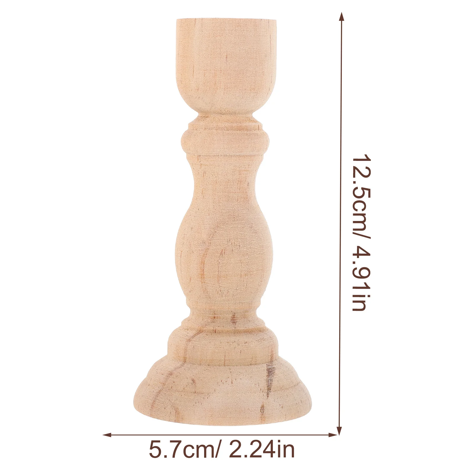2Pcs Wooden Holder Exquisite Craftsmanship Rustic Taper Stand for Tabletop Decoration Home Decor