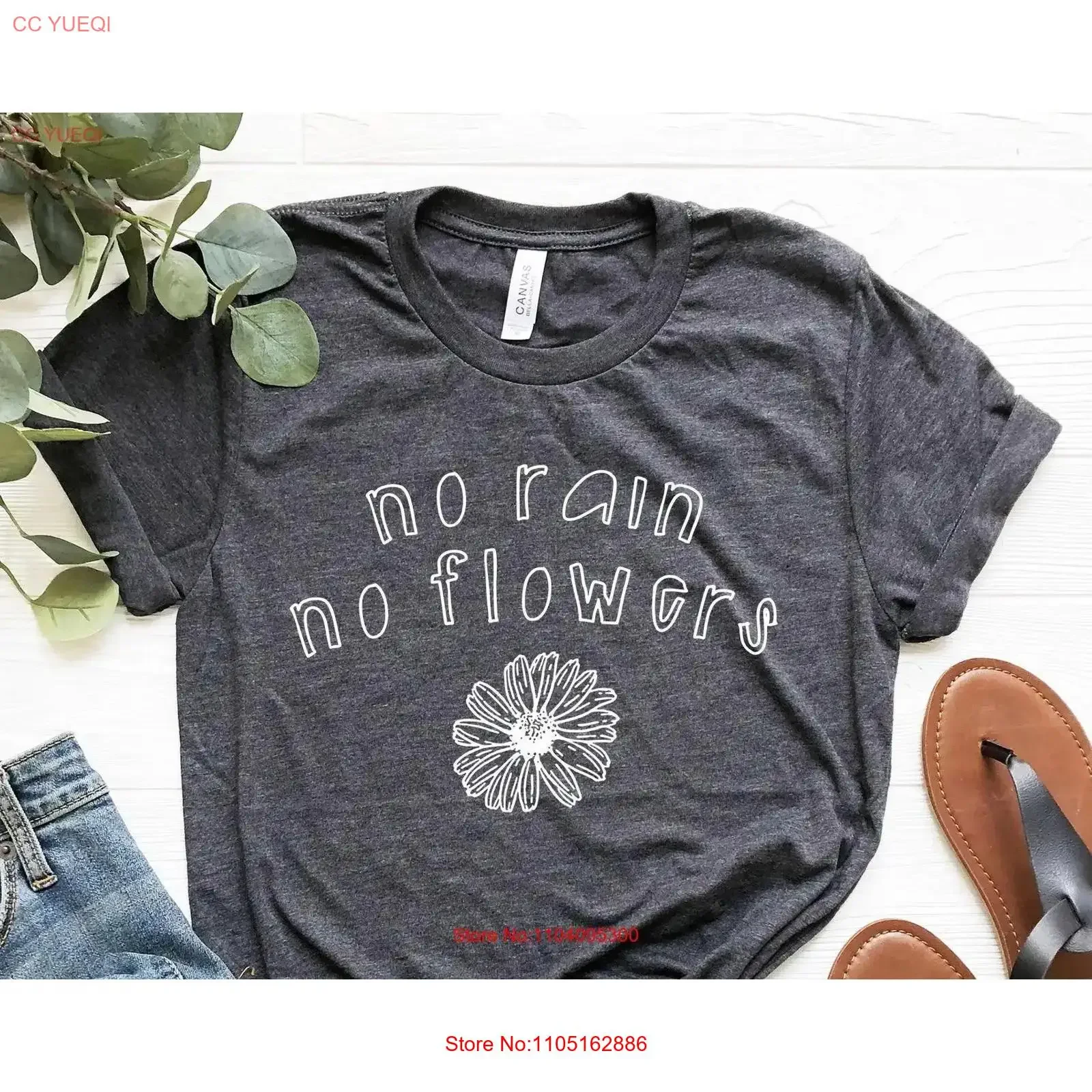 No Rain Flowers T Shirt Flower Cute gardening child Farm Gardener for Florist vintage Washed Stretched Casual streetwear