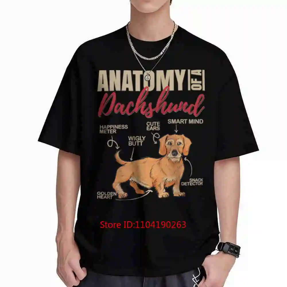 Wire Haired Dachshund Anatomy Of A Wirehaired Dog Short Sleeve Tee 100% Cotton T-Shirt