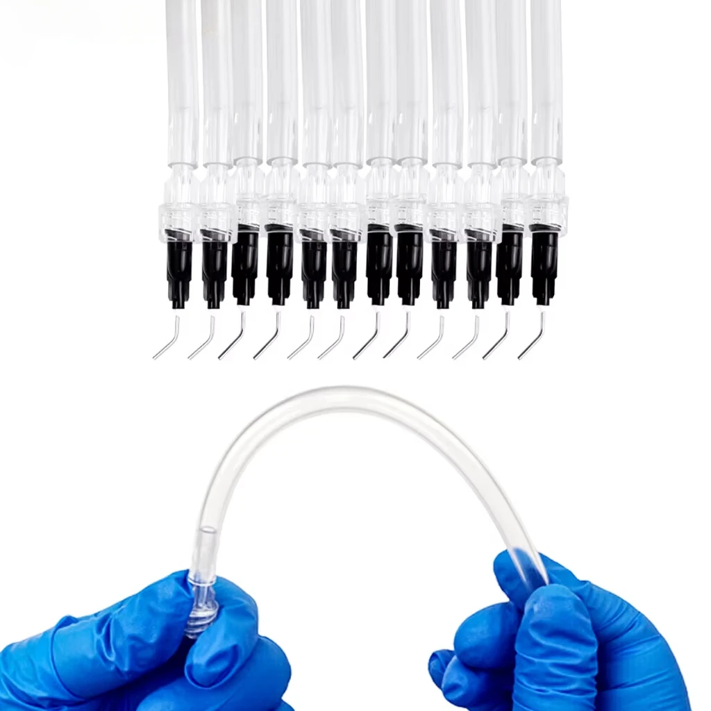 20Pcs/Set Dental Medical Saliva Ejector Aspirator Suction Bonding Tubes with Syring Needle Tip Dentistry Disposable Material