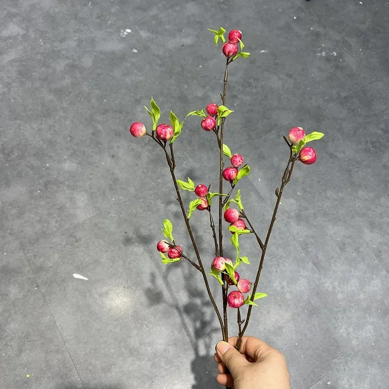 Tanaman buatan karet lunak penataan bunga Apple kecil, dekorasi taman tanaman hijau beri simulasi dekorasi pernikahan