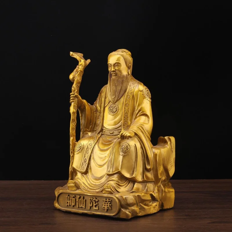 Pure Copper , Bronze Figure Of Divine Physician Hua Tuo, Medicine King Statue, Revered By The Five Great Medic