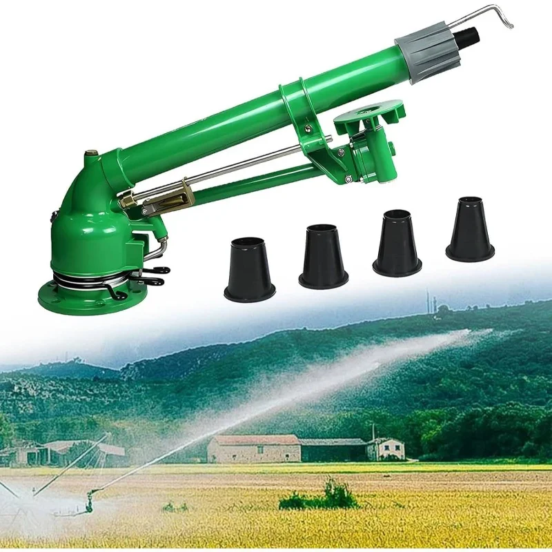 2Farm Irrigation Sprinkler，Adjustable impact nozzle suitable large areas，Belt4Watering with a nozzle，Farm Lawn Garden Irriga