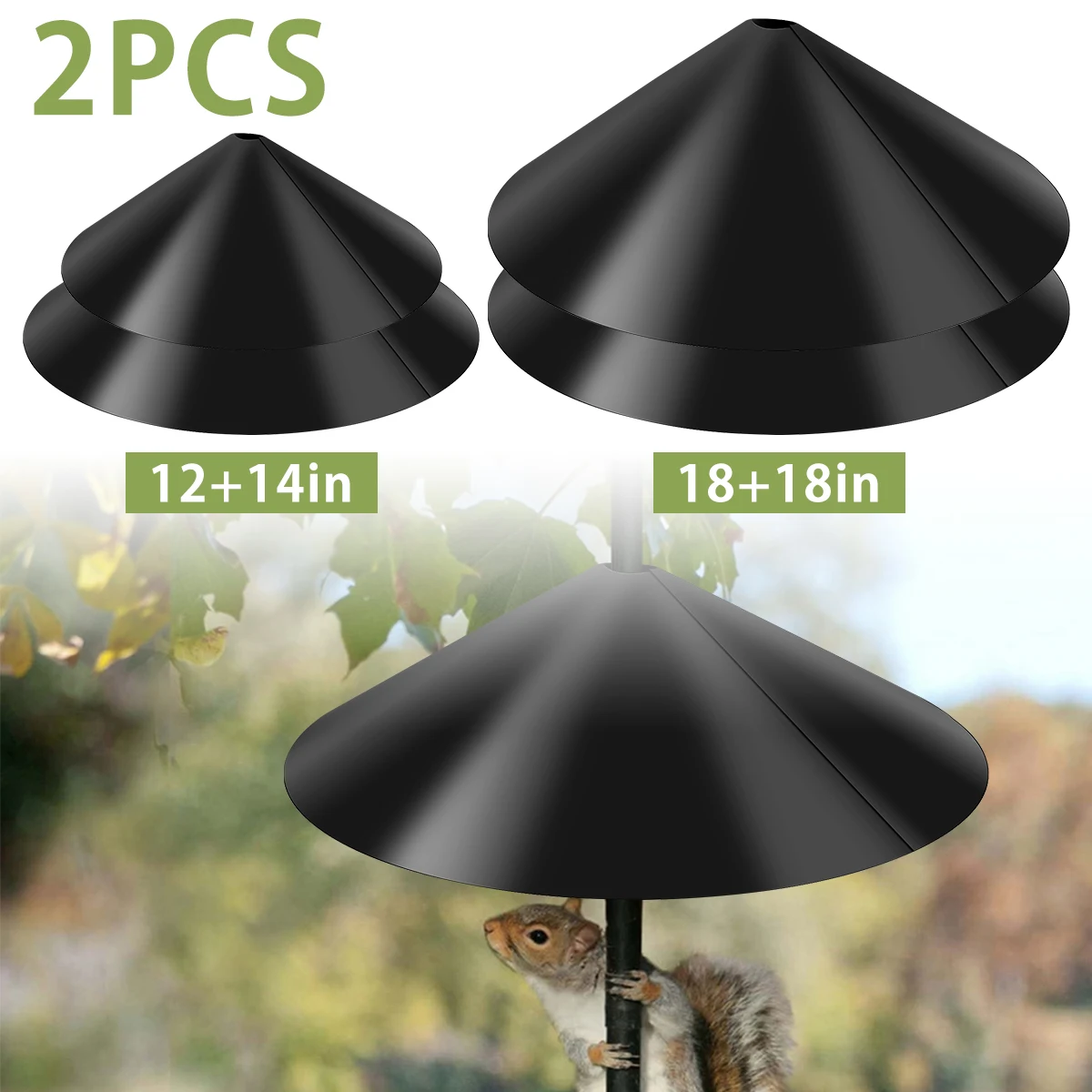 2Pcs 18 inch Squirrel Baffle Wrap Around Squirrel Proof Baffles Durable Plastic Bird Feeder Guard Outdoor Squirrel Flapper for